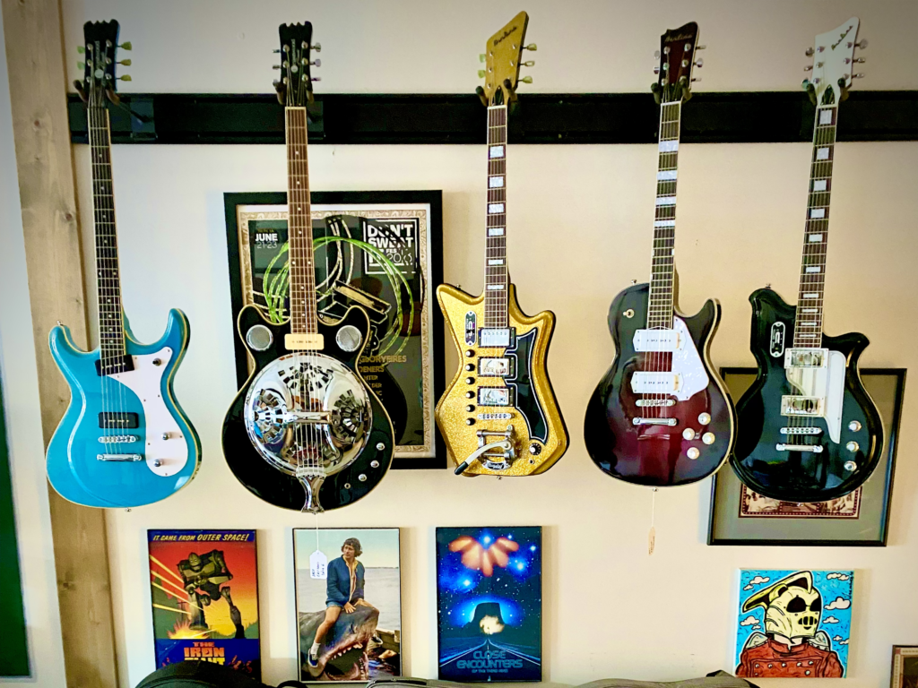 Electric Guitars on Wall Hangers