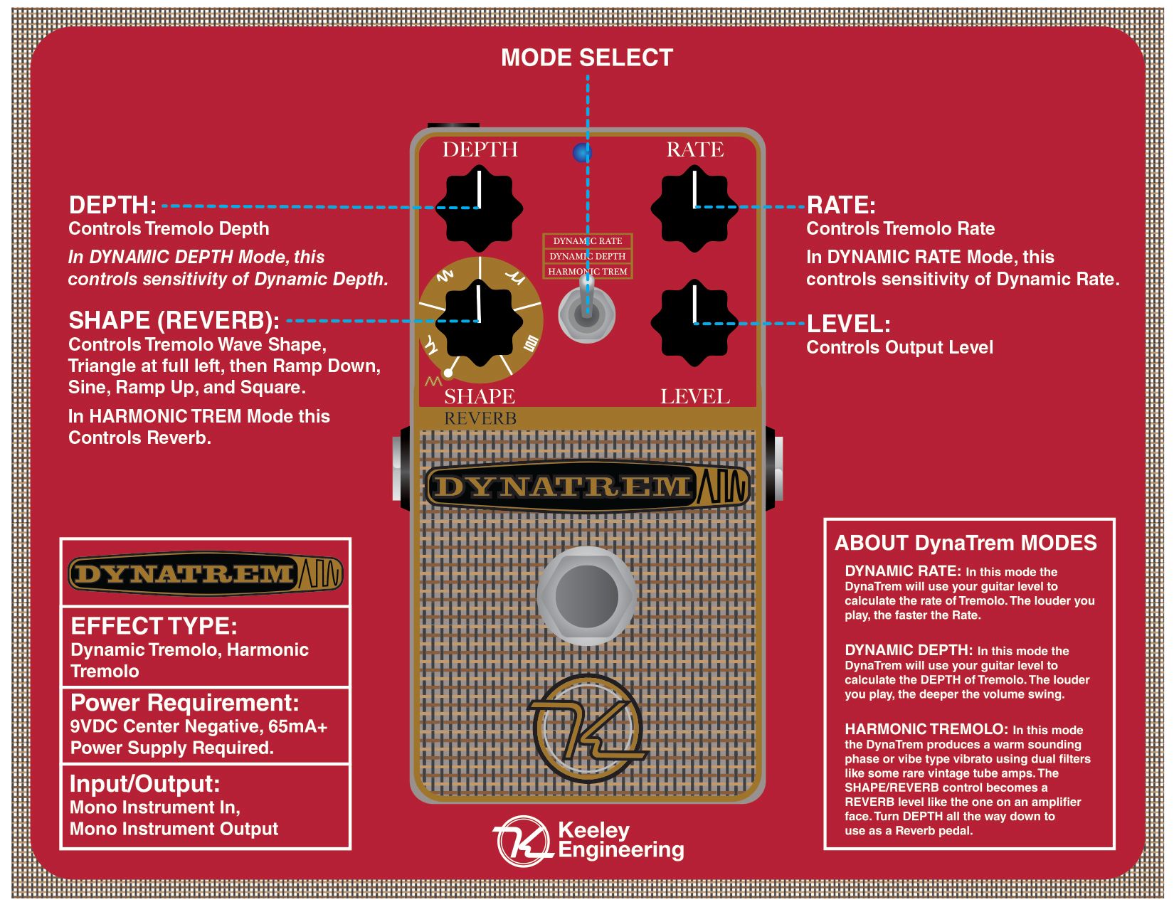 Keeley DynaTrem Dynamic Tremolo and Reverb | The Local Pickup