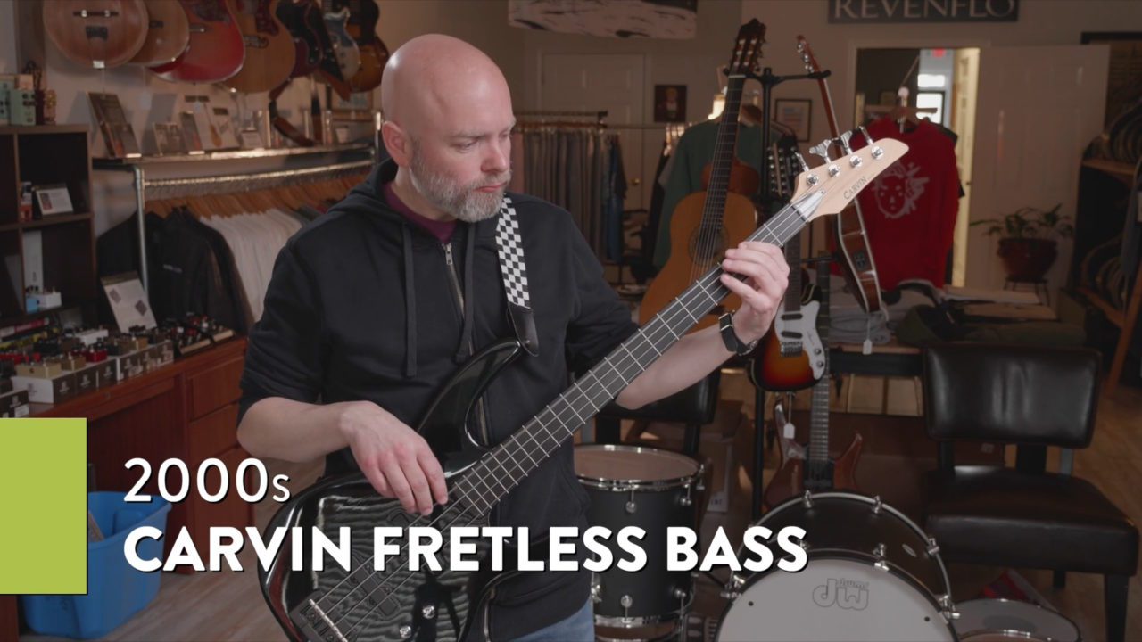 Demo of a 2000s Carvin Fretless Bass Guitar
